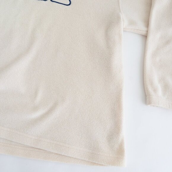 Vintage Fila Cream Embroidered Logo Crew Neck Fleece Sweater Medium - Picture 5 of 10